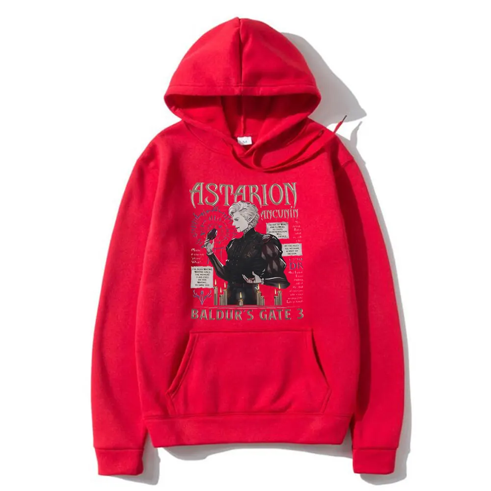 Hot Sale Game Baldur's Gate Astarion Print Hoodie Men Women's Vintage Oversized Sweatshirt Male Casual Fleece Cotton Hoodies