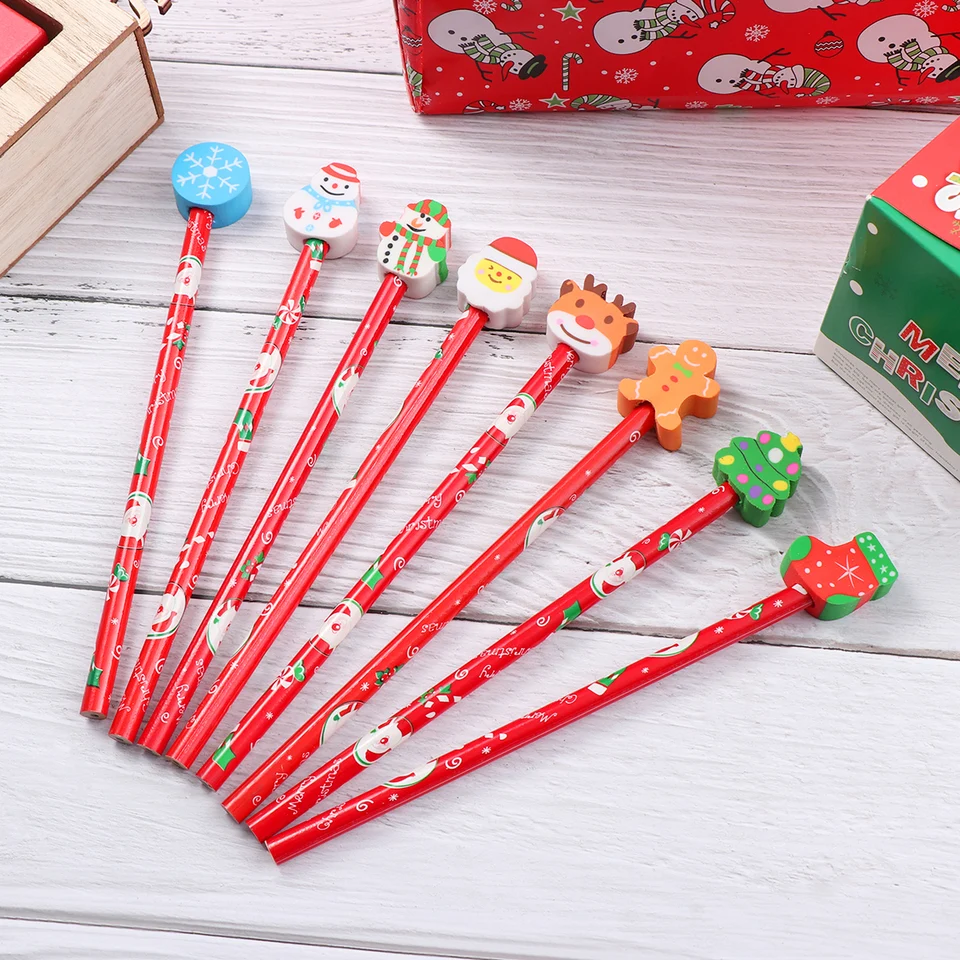 Amaxiu Gomme da Matita Natalizie per Bambini, 24 Pezzi Gomme da Cancellare Babbo Natale Divertenti a Vacanza Invernali per Scrivania Fiocchi di Neve Piccole Regalo Regali Scuola Aula Studente 6 Stili