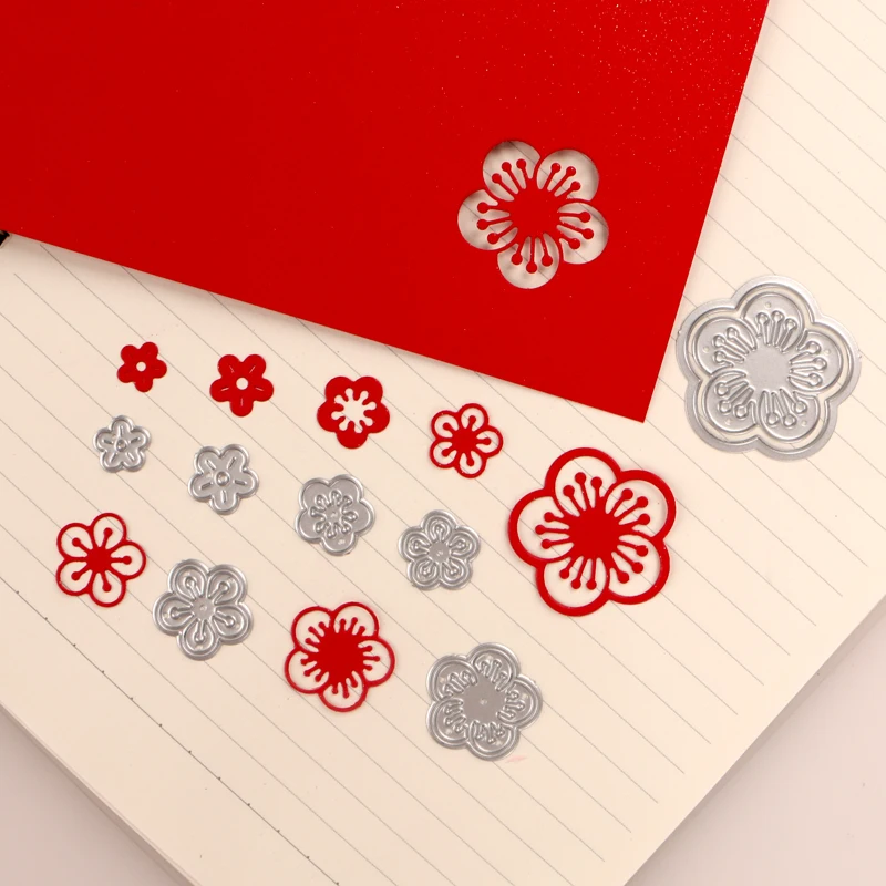 DUOFEN METAL CUTTING DIES Chinese Japanese Asian New Year 2024 plum sakura flowers cloudy stencil DIY Scrapbook Paper Album 3