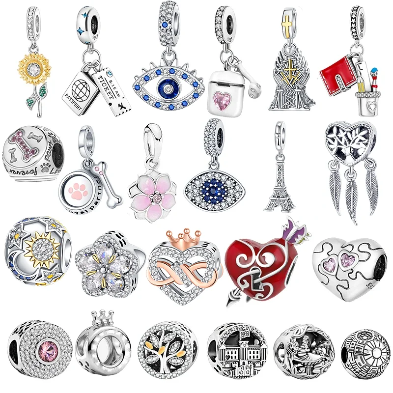 

Arrow Through The Heart Sunflower Snowflake Charms Fit Original 925 Pandora Bracelet 925 Sliver Beads Necklace Female Jewelry