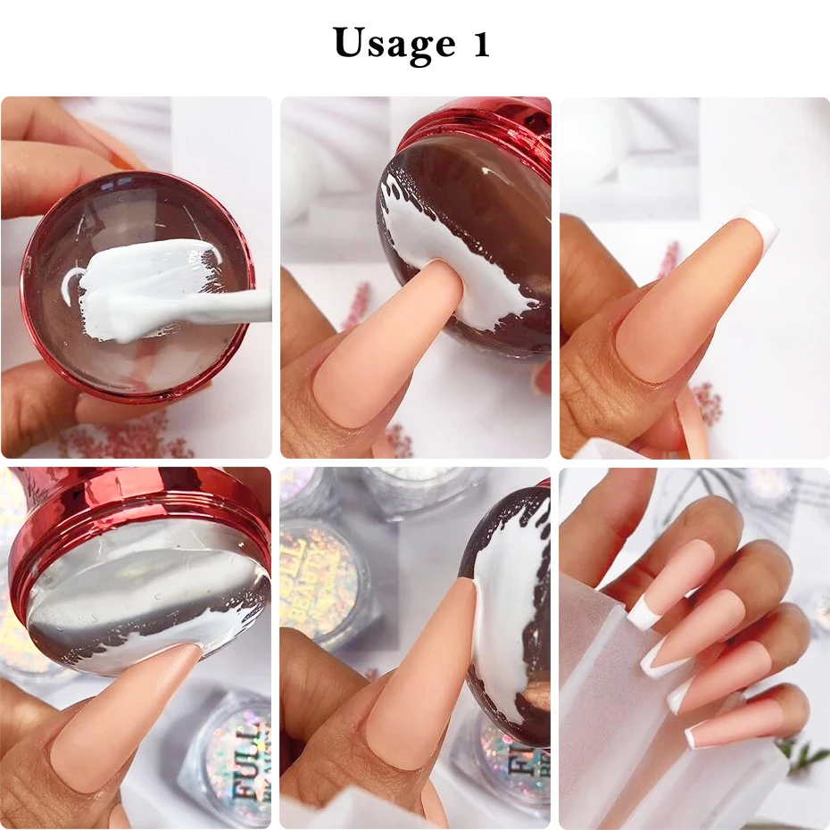 Jelly Silicone Nail Stamper Scraper With Cap Set for French and Nails Polish Print Transfer Templates Designs Manicure nail art stamping kit