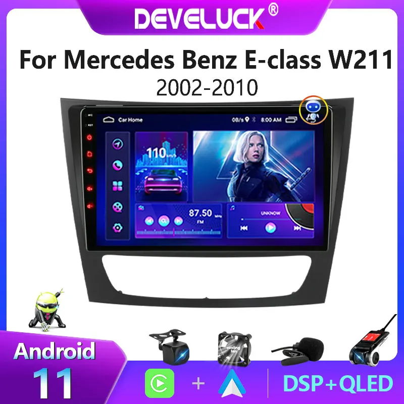 

Автомагнитола 2 Din, Android 10, для Mercedes Benz E-class W211, E200 2002-2010, мультимедийный видеоплеер, GPS-навигатор, стерео экран