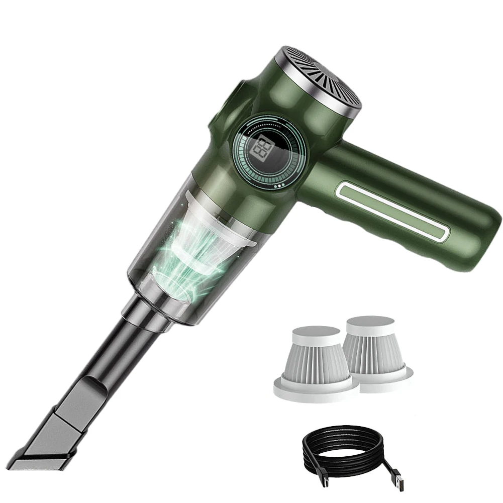 무선 미니 진공 청소기, 강력한 흡입 자동차 청소 기계, 가정 및 자동차 이중 사용, USB 충전, 자동차 가정 데스크톱용 휴대용