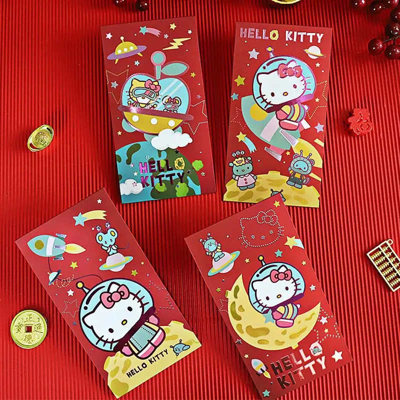 

4Pcs New Miniso Red Envelope Kawaii Hellokitty Spring Festival Red Envelope Cartoon Creative Children's New Year Red Envelope