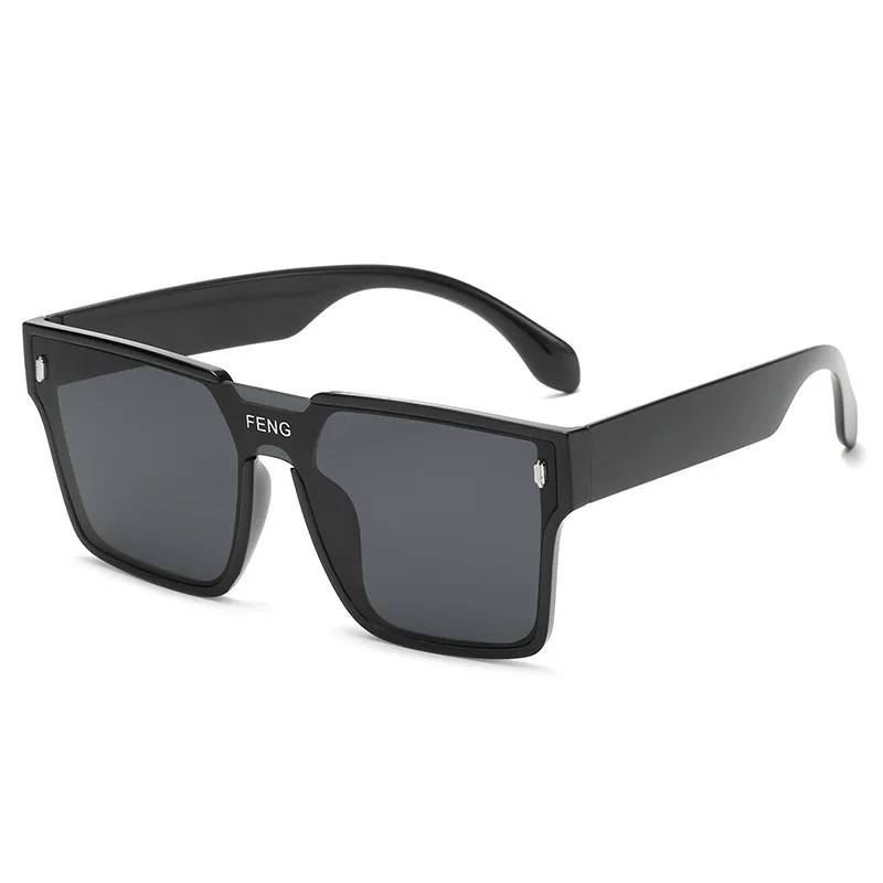 2023 Fashion Oversized Square One-piece Sunglasses Women Retro Mirror Lens Eyewear Shades UV400 Men Punk Sun Glasses images - 6