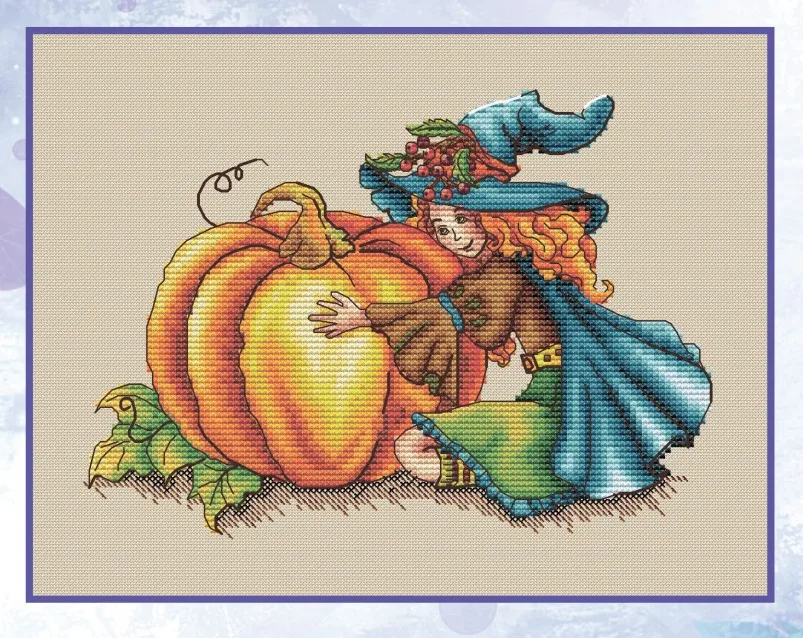 

Набор для вышивки крестиком «ведьма тыквы», 8 шт.