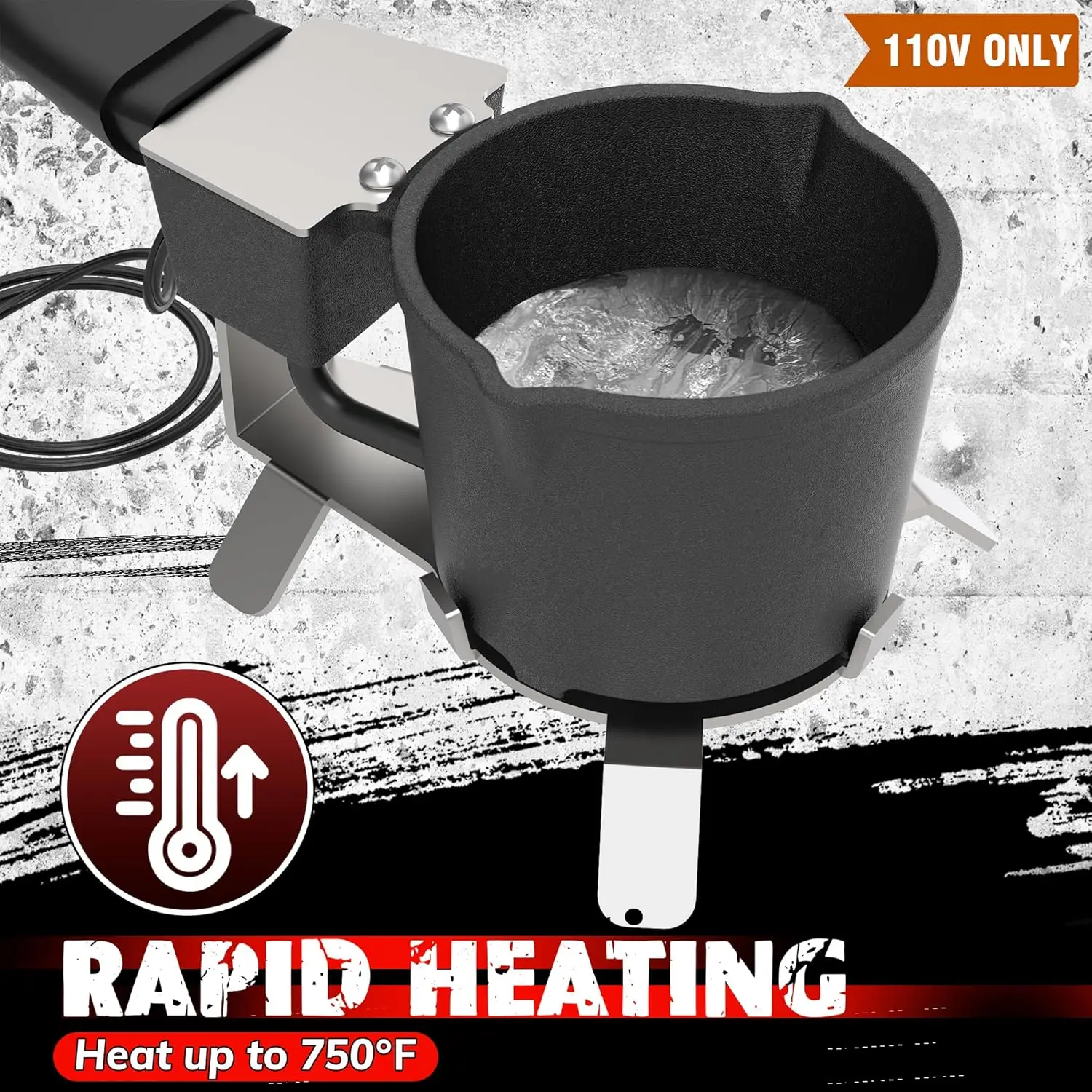 Forno Elettrico Per Fusione Metall - Crogiolo 300W Per Piombo, Stagno E Pesi Da Pesca - Foto 4