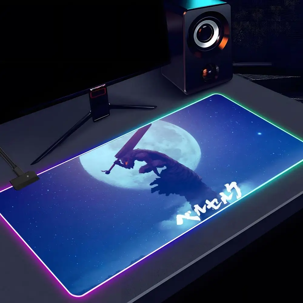 Enhanced RGB Gaming Mouse and Keyboard Mat - XXL Non-Slip Rubber Office and Desk Pad (40x90cm)