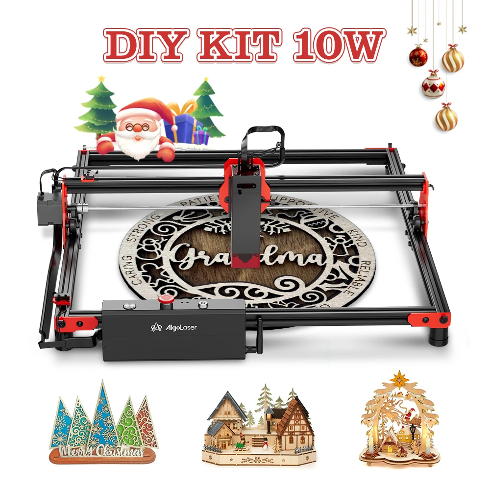 Algolaser 10W Table Laser Engraver Cutter Rotary Roller Wifi Offline Connect Woodworkers Macchina Per Incidere Fai Da Te Stampa Su Carta Di Vetro