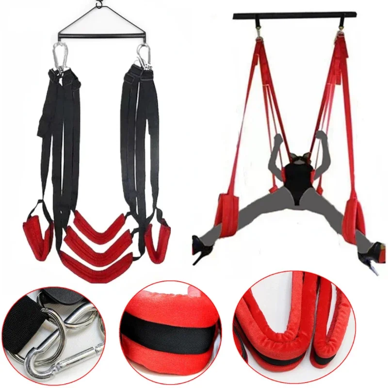 Adult BDSM Bondage Suspended Hanging Door Swing Sex Toys for Couple Flirting Leg Restraint Sling Swing Love Erotic Products