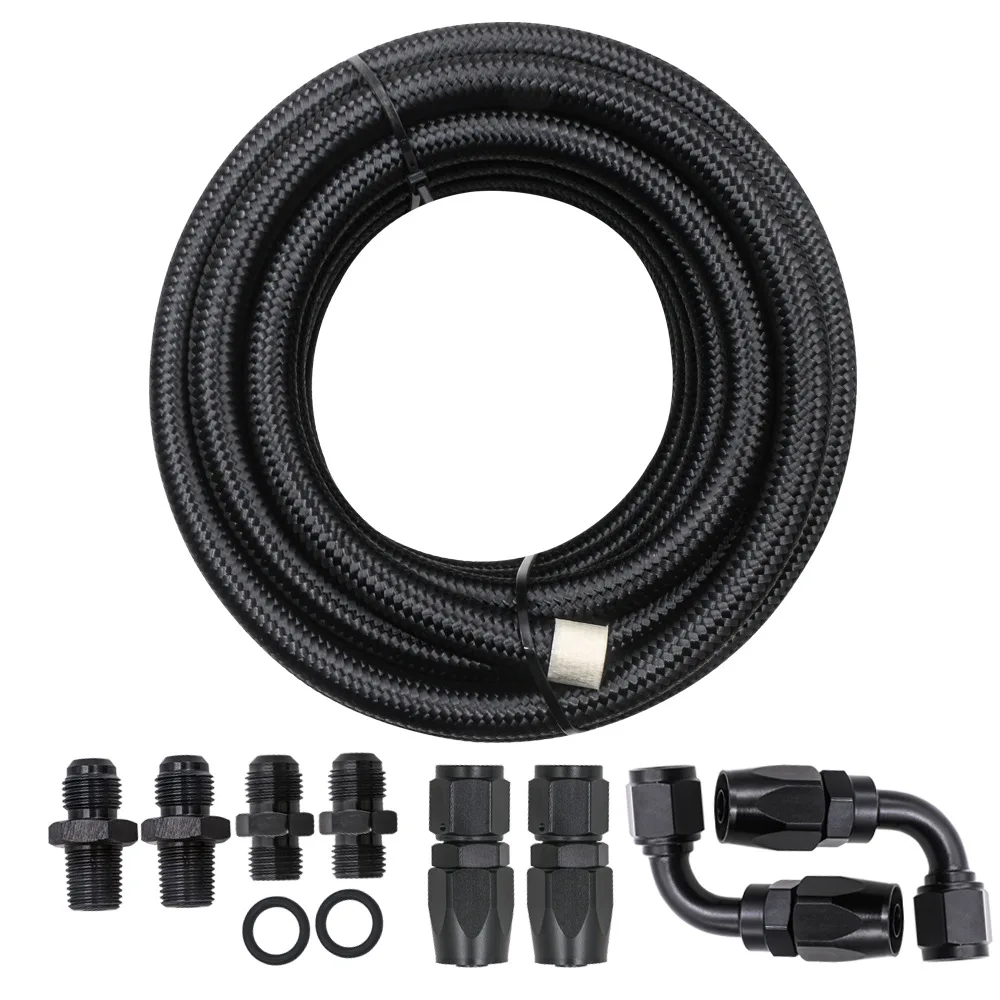 

4L60E 4L65E Automatic Transmission Cooler Line Kit Black 6AN Steel Braided Car Accessories