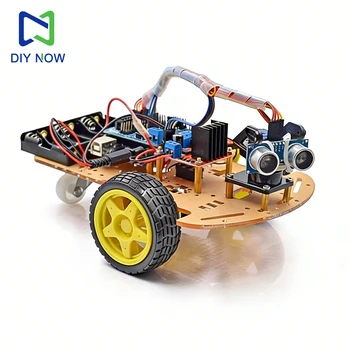 Auto con Sistema di Evitamento Ostacoli a Ultrasuoni, Kit Auto Intelligente Fai-da-Te, Kit Robot Programmabile con Telecomando Compatibile con Arduino