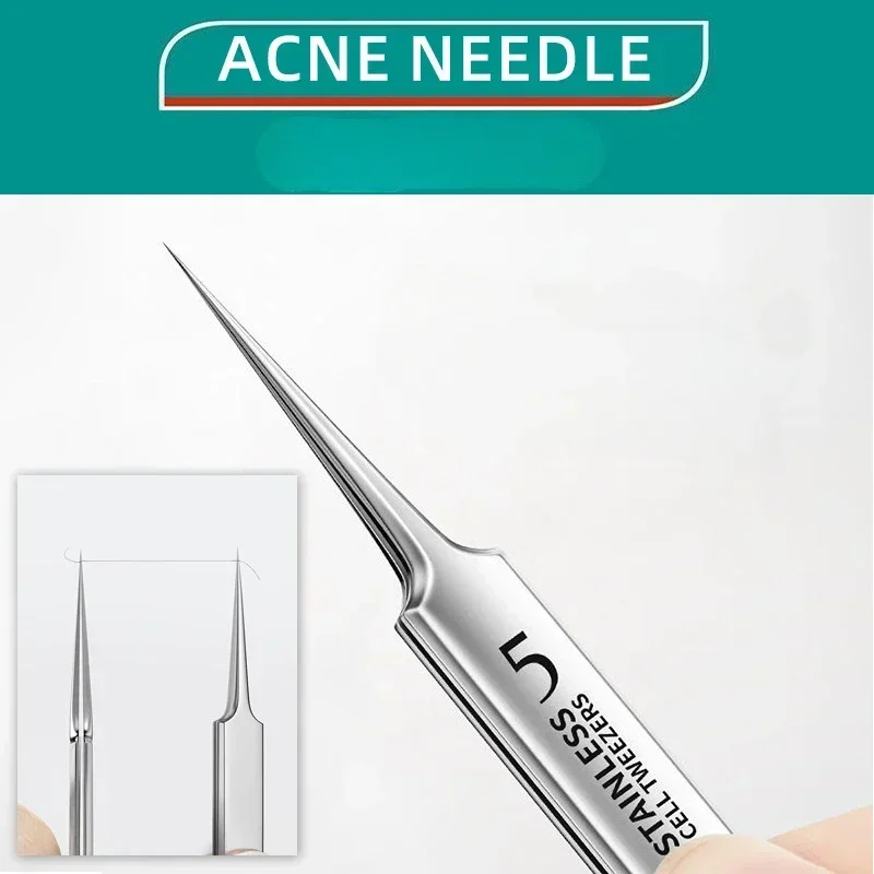 1 Pack Extra Fine No. 5 Cellular Acne Blackhead Tweezers-Facial Beauty Remove Acne Needle Tools for Skin Care Beauty Care Tool