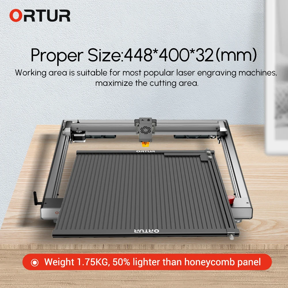 

ORTUR 400*448mm Aluminum Engraving Platform Cutting Backing Plate Panel Board for Woodworks and Metal Engraving