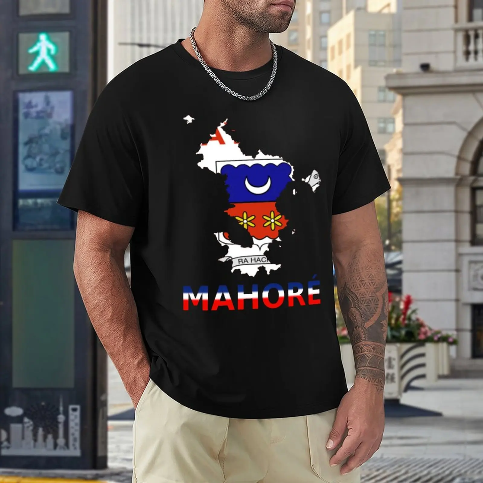 

T-shirts Carte + Inscription De Mayotte En Mahorais Vintage Fitness Eur Size High Grade