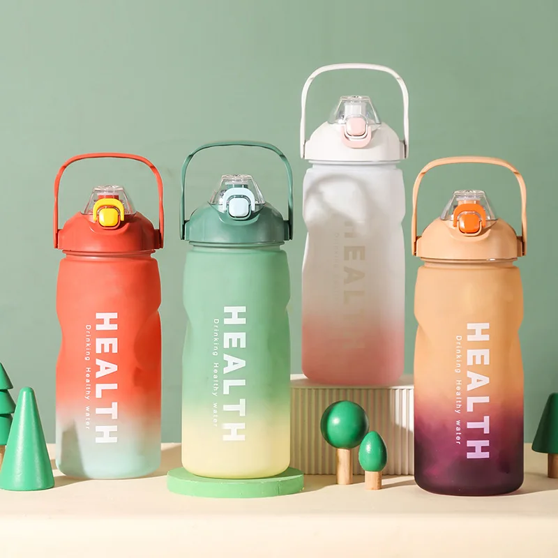 4 PCS Set Water Bottle Large Capacity With Straw For Family 300ml/700ml/1500ml/3300ml