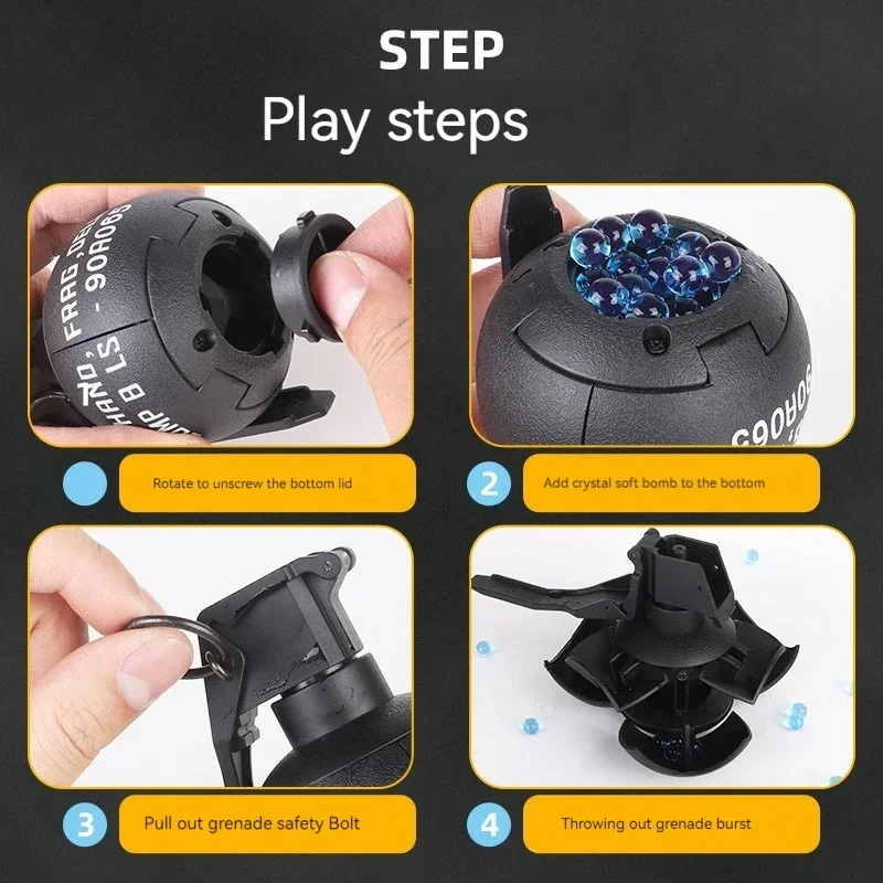 M26A2 Grenade Toy Gel Ball Launcher Water Bomb Burst Reusable Children's Toy Simulation Eat Chicken Role Play Christmas Gift