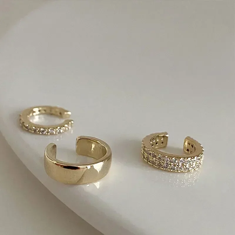 Zircon Cute Clip Earrings Female Buckle Ear Cuff No Piercings Fake Cartilage Ear for Women Fashion Jewelry