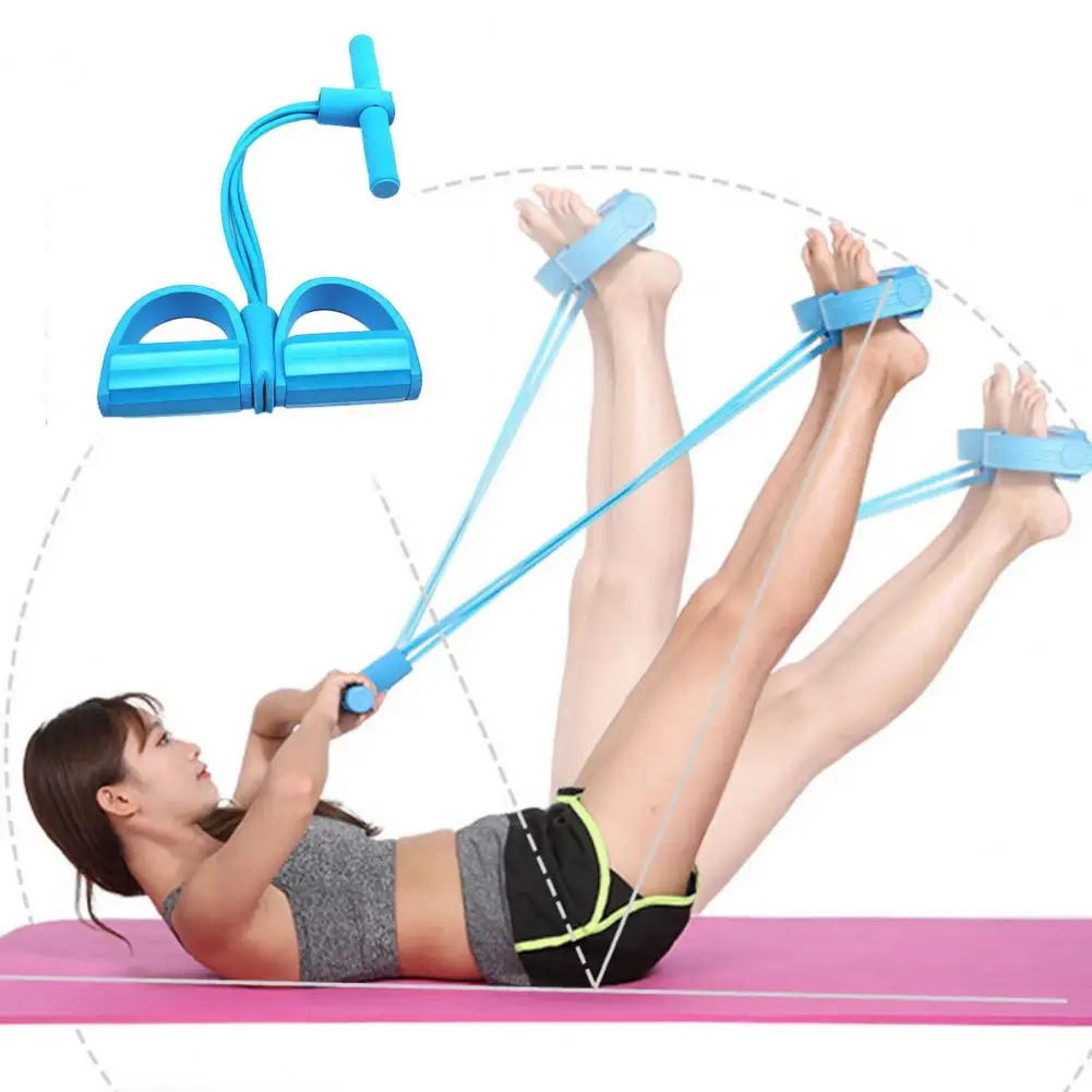 Resistance Band Tension Rope With Handle Portable Slimming Training Elastic Yoga Pedal Puller Fitness Equipment
