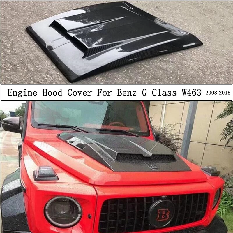 

Real Carbon Fiber Front Engine Hood Bonnet Vent Cover For Mercedes Benz G Class W463 G350 G500 G550 G53 G63 2008-2018 Refits