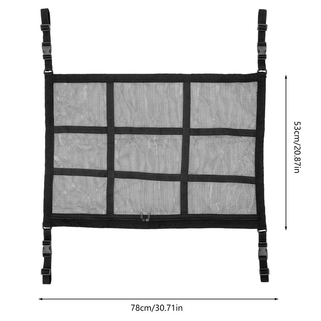 Roof Storage Organizer Auto Ceiling Storage Bag Truck Storage Net Double-Layer Mesh Organizer Net Pocket Camping Accessories