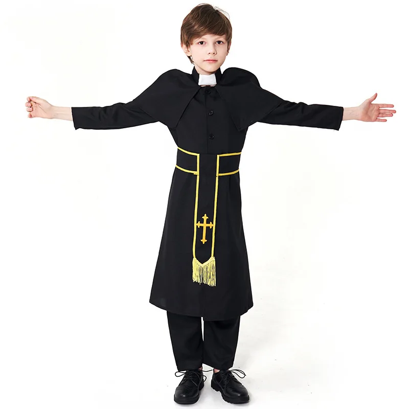 

Kids Priest Nun Habit Costume Religion Gospel Choir Robe Cosplay Carnival Halloween Party Fancy Dress