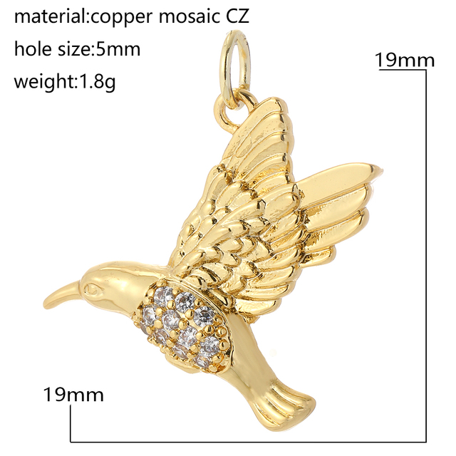 Crystal Animal Hummingbird Charms Necklaces For Women Fashion Jewelry Gold Pendant Color Chain Bird Pendant Choker Supplies