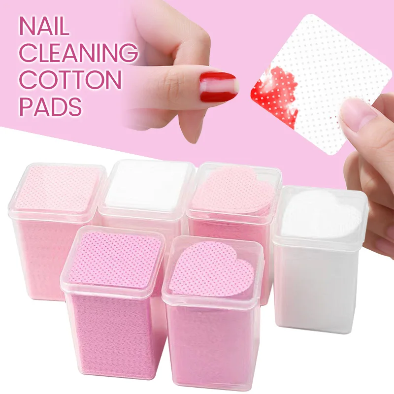 

200Pcs/Box Lint-Free Nail Polish Remover Cotton Wipes UV Gel Tips Remover Cleaner Paper Pad Nails Art Cleaning Manicure Tools