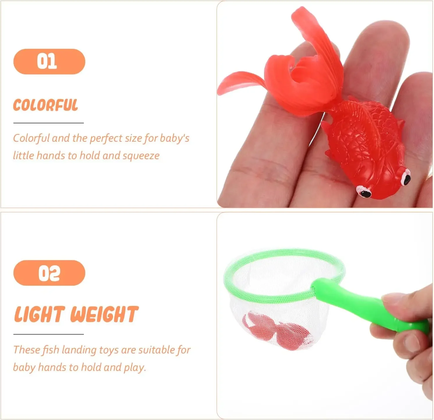 7pcs Fishing Bath Toy Set with Fishing Net Baby Bath Toys Water Toys Swimming Pool Games Gift for Kids Toddler Birthday Party 4