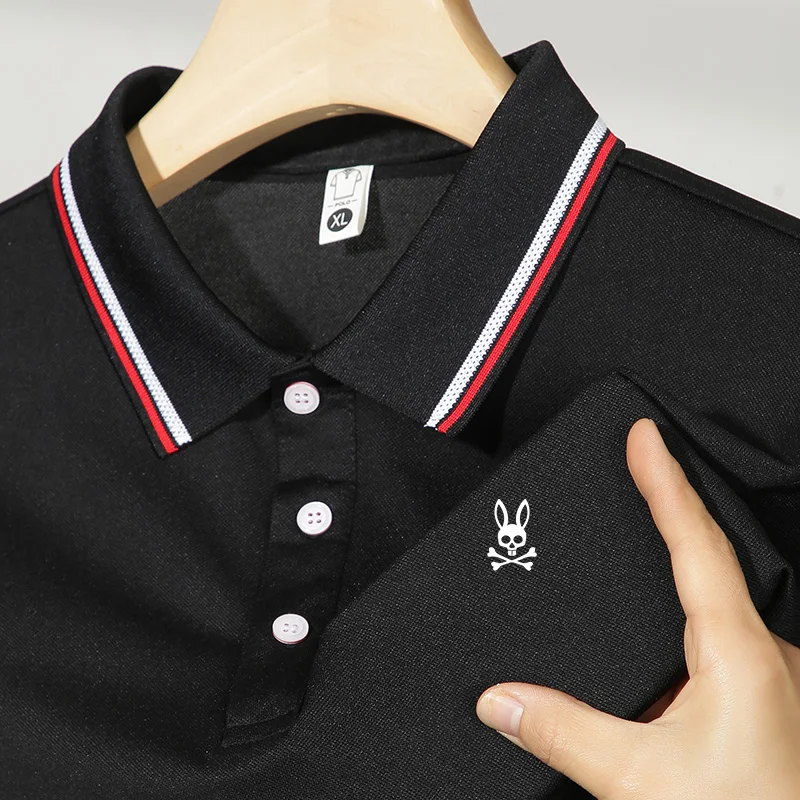 

2024 new summer men's classic solid color polo shirt business casual super hot handsome men polo shirt