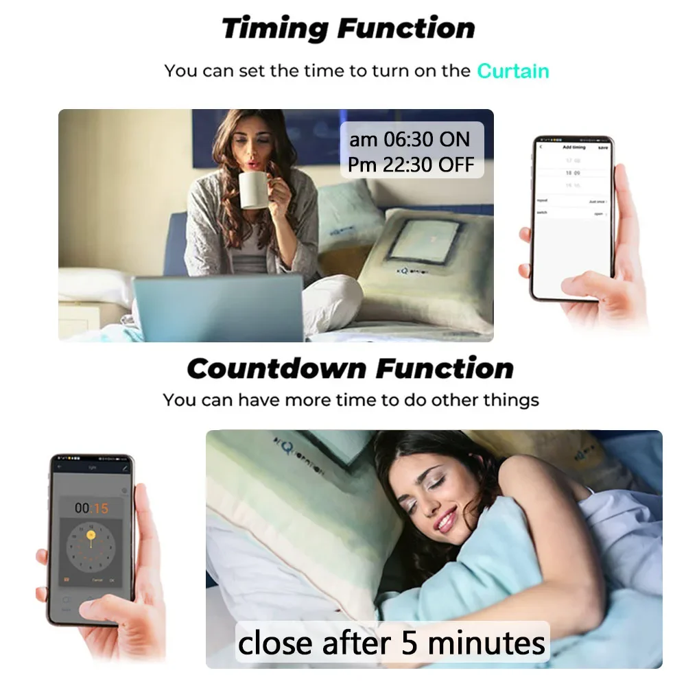 Tuya 스마트 라이프 WiFi 433Mhz 전기 롤러 셔터 용 RF 원격 기능이있는 블라인드 커튼 스위치 Google 홈 Alexa 스마트 홈 제어