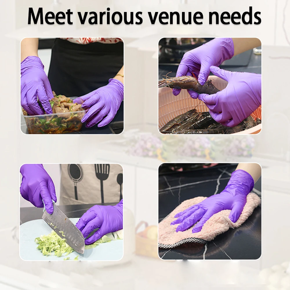Disposable Nitrile Gloves 50/100/200/300pcs Household Catering Dishwashing Oil Resistant Hair Dye Tattoo
