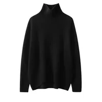 2024 Autumn and Winter New Thick Cashmere Sweater Women High Neck Pullover Sweater Warm Loose Knitted Base Sweater Jacket Tops - Image 6
