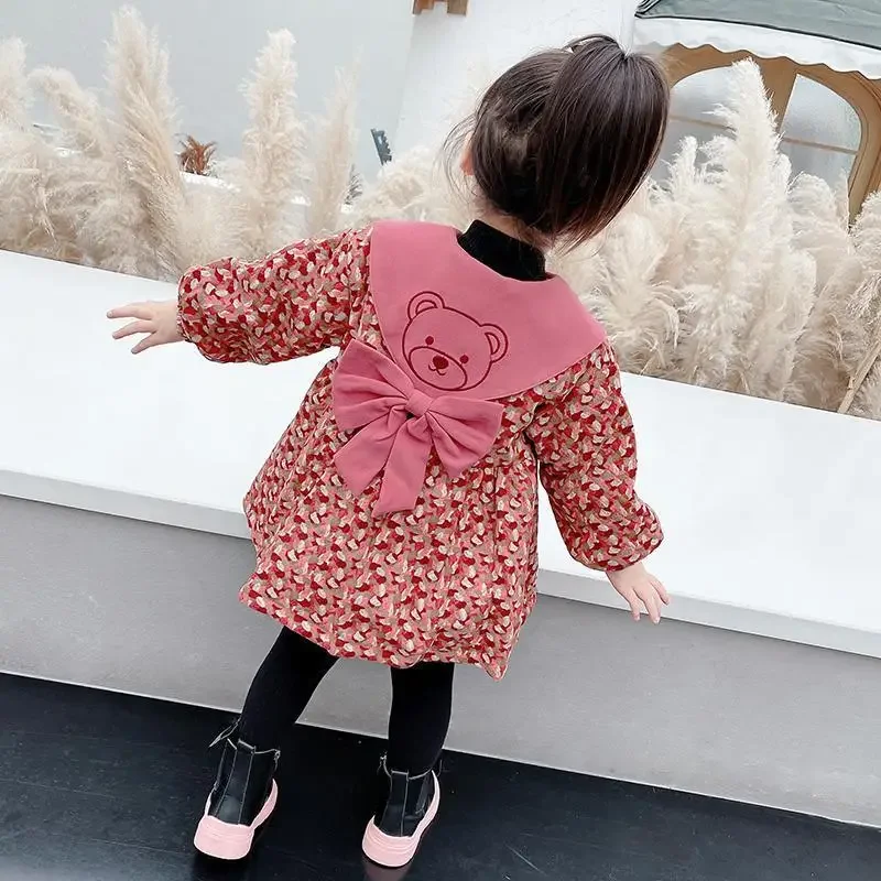 Baby Fashionable Fleece Lined Coat Outerwear Autumn Winter Children Outdoors Warm Reversable Feeding Cover up