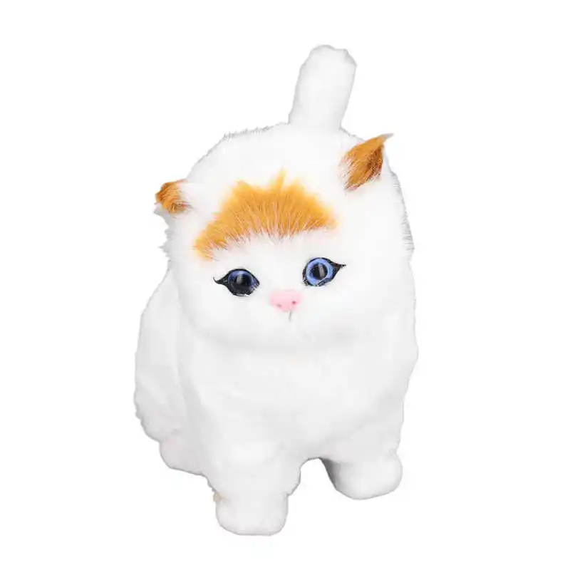 

Simulation Animal Lovely Lifelike Simulation Animal Cat Doll with Sound Plush Cat Toy for Kids Gift Home Decoration