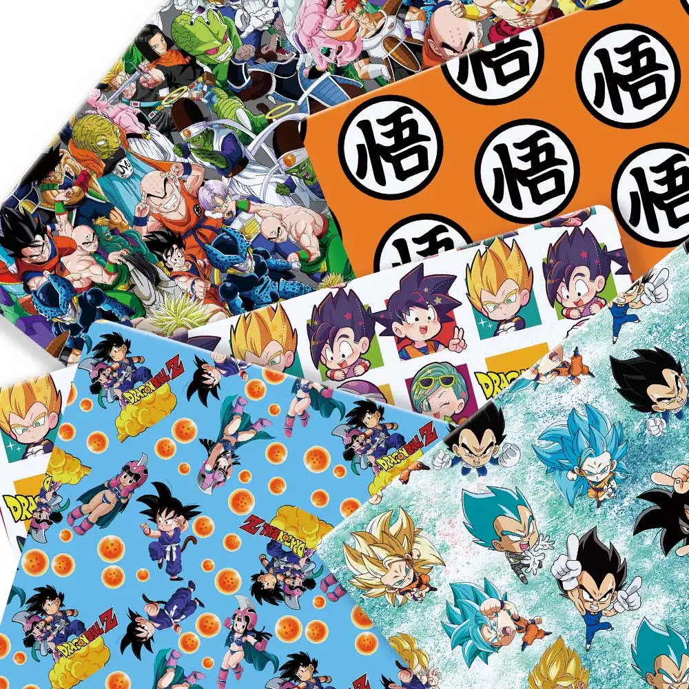 

Polyester cotton dragon ball Anime peripherals Fabric 140*50cm Sewing Patchwork Quilting Baby Dress Printed Fabric Sewing Kids