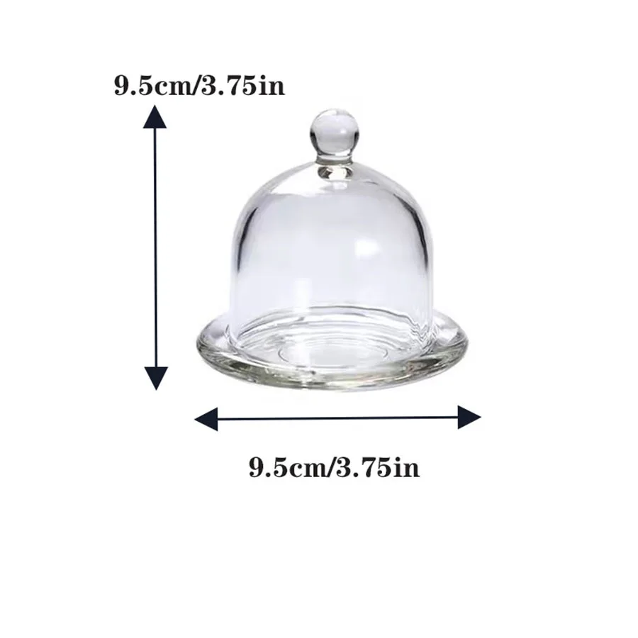 Transparent Crystal Glass Food Preservation Cover Micro Landscape Dust Cover Aromatherapy Candle Bell Jar Cake Dessert