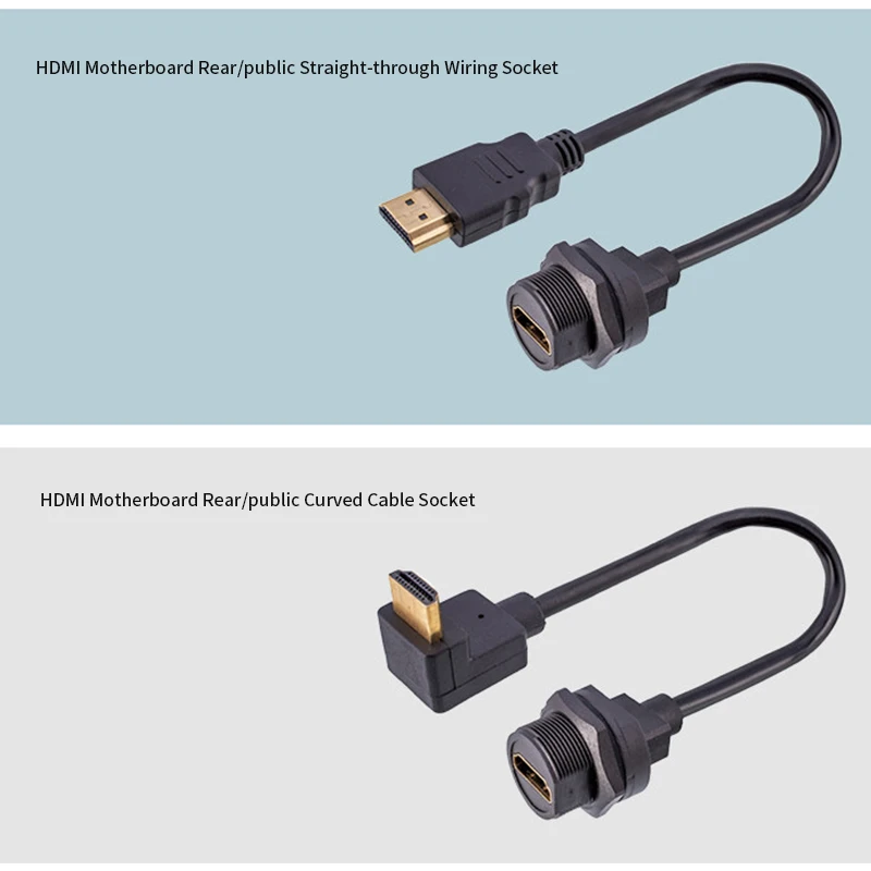 방수 HDMI 보드 후면 커넥터 케이블 소켓 라인 1M 스레드 PCB 유형 4K60HZ 마더보드 고화질 IP67 소켓 와이어