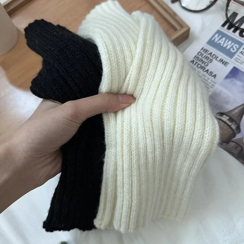 

Winter Knitted Arm Sleeves Women's Thicken Warm Arm Warmers Solid Color Long Sleeve Half-finger Glove Gothic Fingerless Mitten