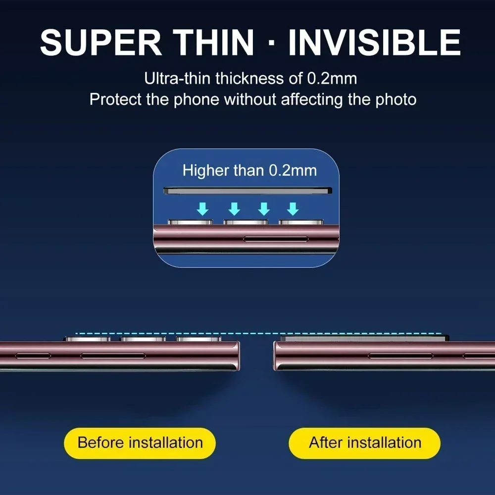 Premium 9H Hardness Tempered Glass Camera Lens Protectors - Enhanced Durability and Clarity