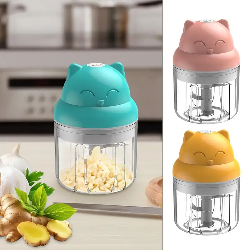 

300ml Electric Mini Garlic Chopper Manual Meat Mincer Garlic Press Crusher Onion Vegetable Rechargeable Powerful Chopper