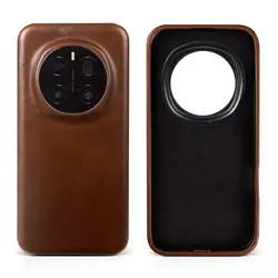Retro Vintage Crazy House Pattern Genuine Leather Full - Wrap Back Cover Case - Aesthetic Design for Honor Magic8 (Light Brown 5219)