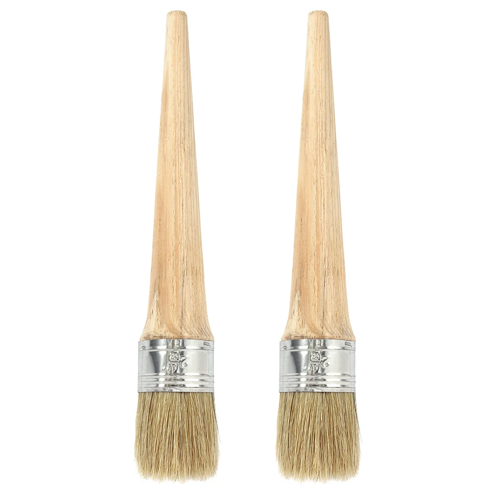

2 Pcs Paintbrushes Round Household Artist Major Home Oil Painting Tool Wood Handle