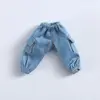 Ob11 Clothes Fashion Tooling Style Pants Pocket Decoration Jeans Elastic Waist Trousers For Obitsu11 Dolls Accessories Kids Toys 2