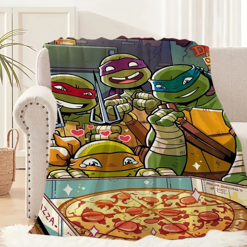 Cartoon Cool N-Ninja Blanket Plush Nap Sofa rug T-Turtles for Living Room Office T-TMNT-S Bedroom Birthday Home Travel Kid Gifts 6