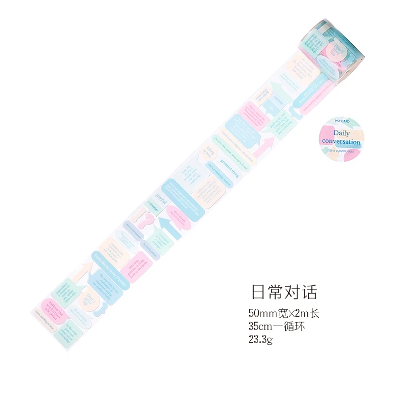 English INS Collage Poetry PET Tape for DIY Journals and Scrapbooking