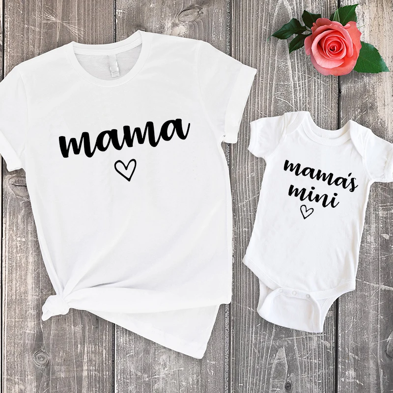 

Mom and Daughter Matching Clothes Family Summer Tops Big Sister Little Sister Mommy and Me Shirts Baby Girl Clothes