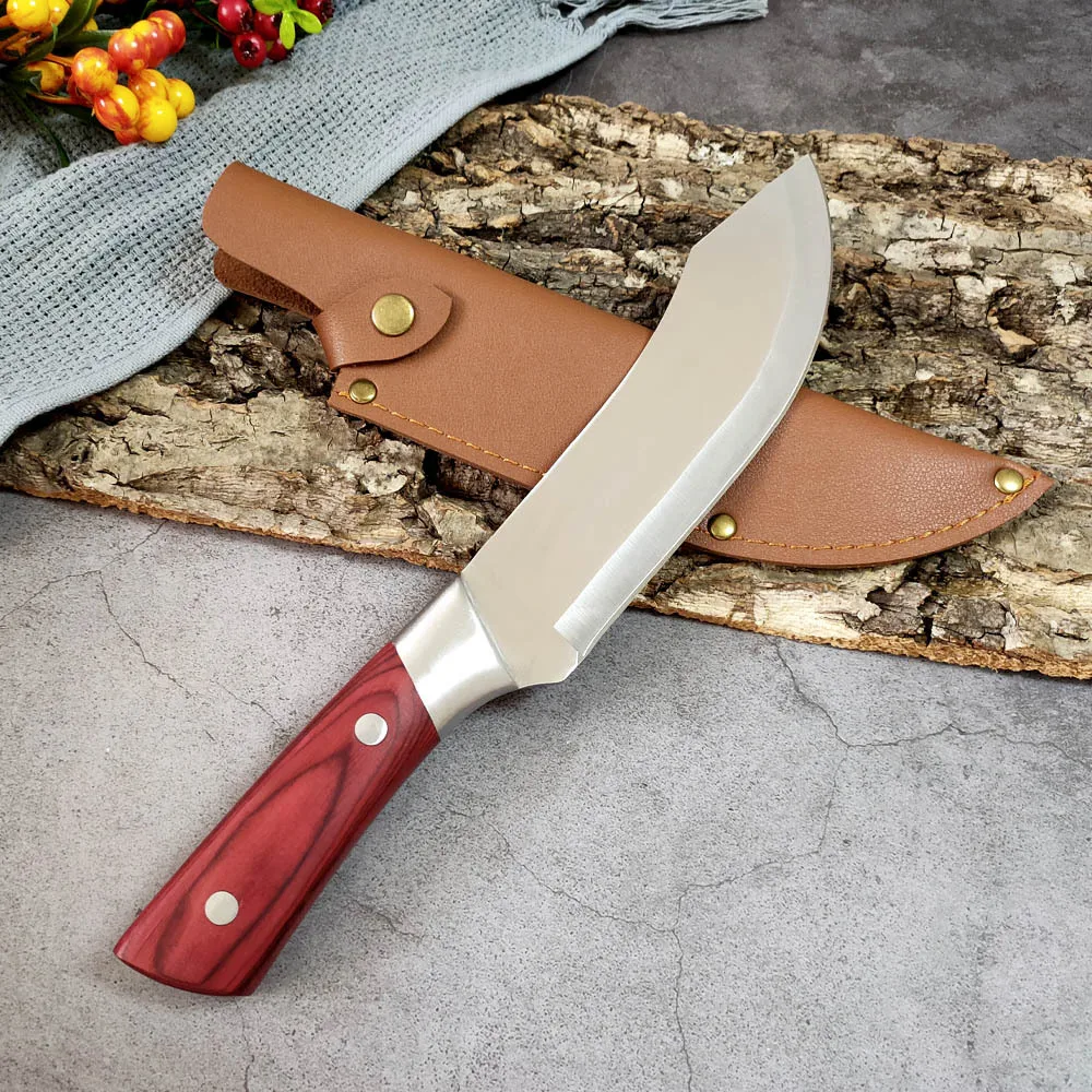 Stainless Steel Meat Cleaver Knife for Butchering Beef Boning Knife Sharp Blade Kitchen Knife