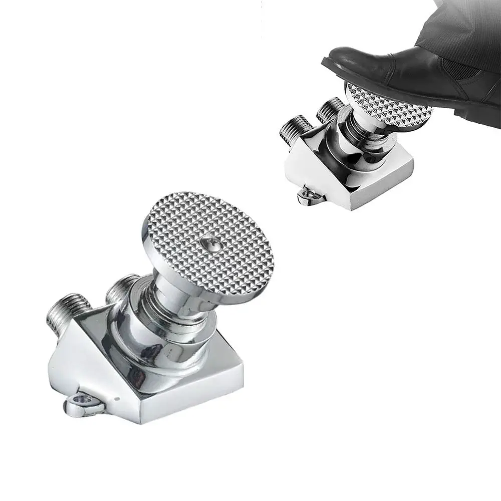 Single Cold Foot Pedal Valve Brass Construction Floor Mounted Bathroom Faucet Water Saving Slant Type Tap Pedal Sink Tap