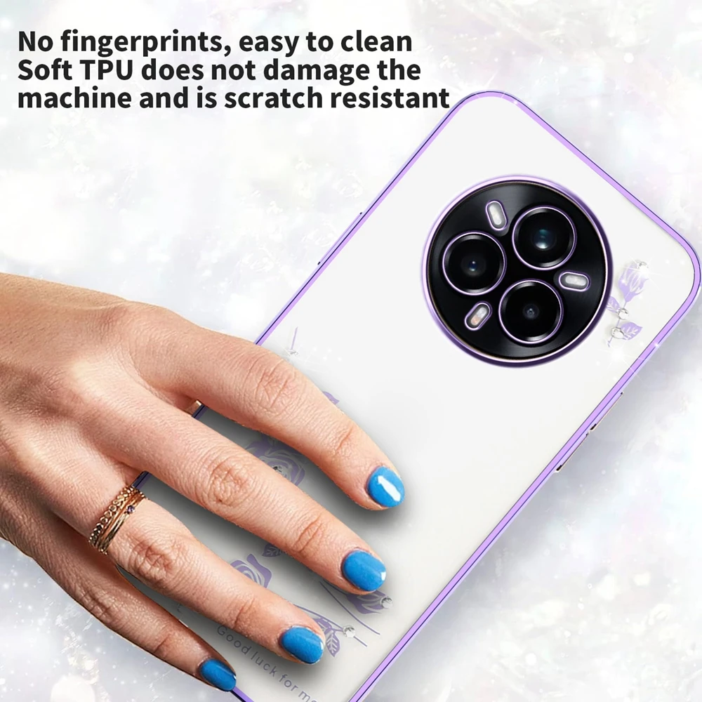 Glitter Rhinestone Transparent Soft TPU Phone Case